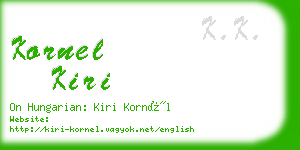 kornel kiri business card